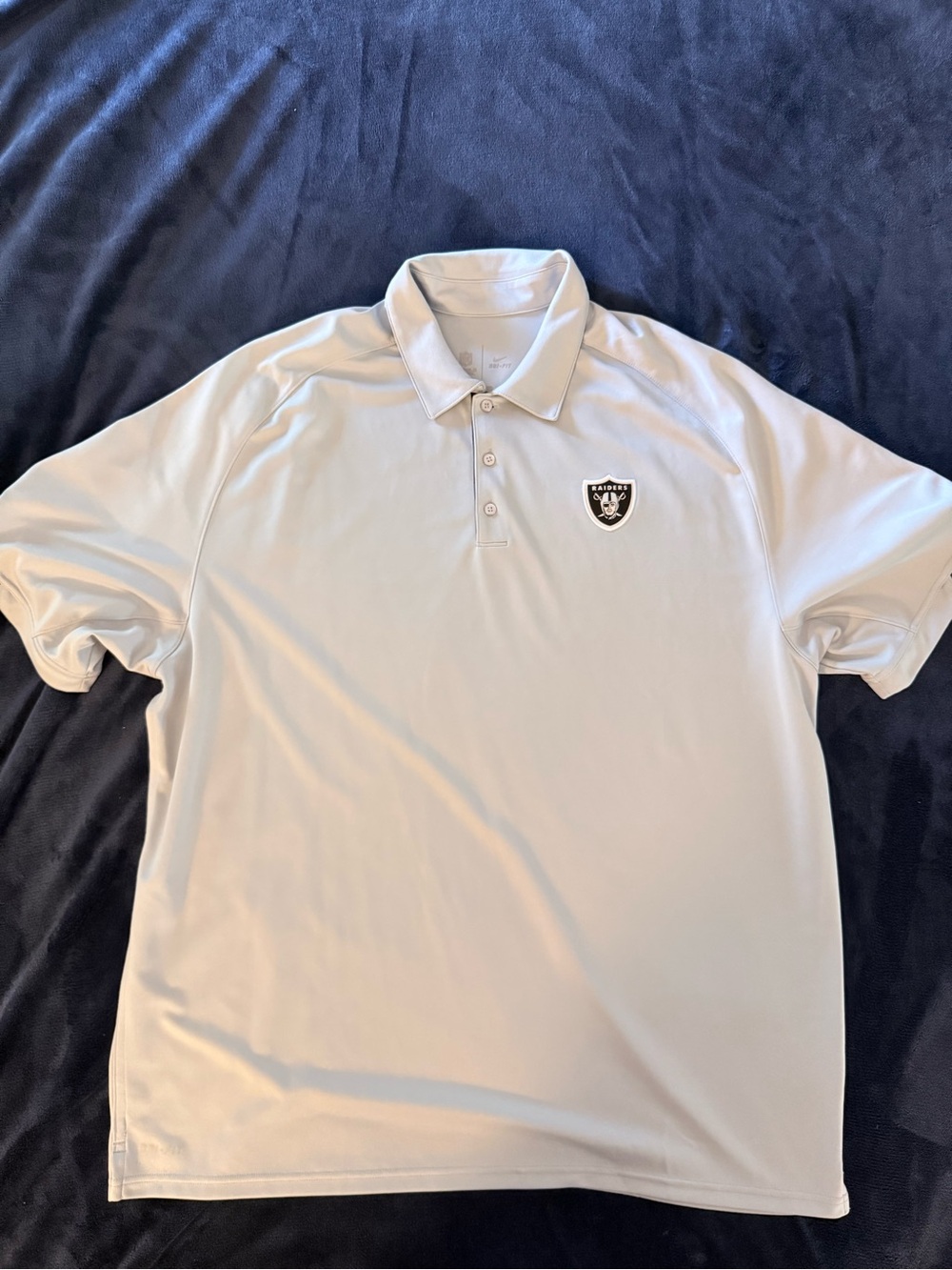 Nike Light Gray Men’s Polo with Team Crest